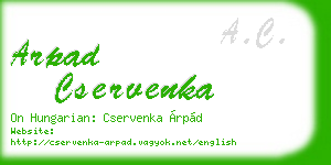 arpad cservenka business card