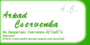 arpad cservenka business card